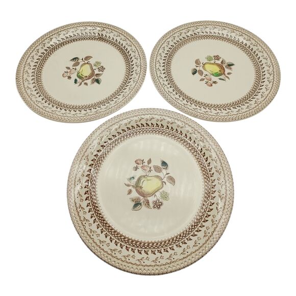 Set of 3 Johnson Brothers Fruit Sampler Old Granite 10” Dinner Plates England - Picture 2 of 5